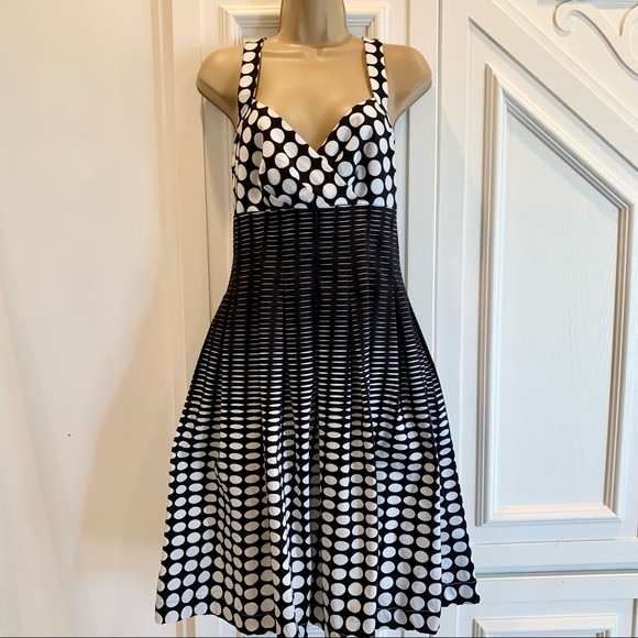 Calvin Klein Black & White Polka Dotted Sundress 8 - Picture 2 of 16